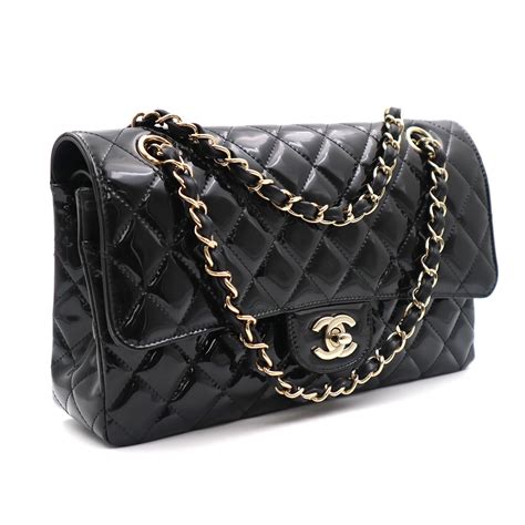 black chanel handbag with white logo|chanel black classic quilted handbag.